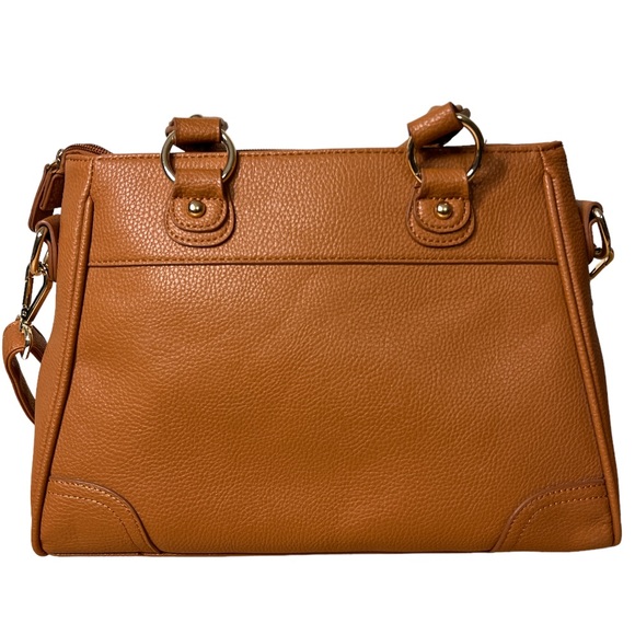 Danbury Mint Personalized JM Initial BrownFaux Leather Handbag - Picture 6 of 16